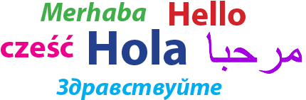 Image cloud of the word "hello" in several languages<br />
